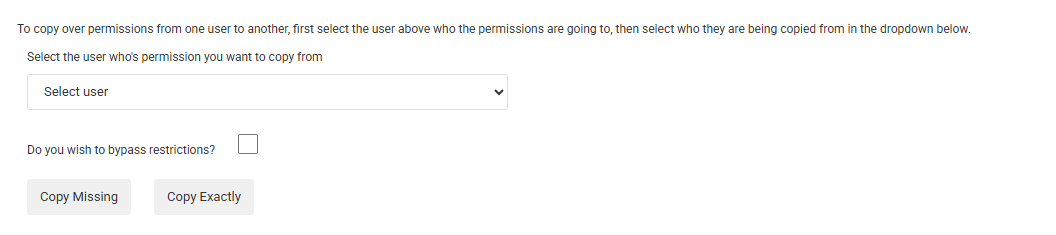 Copy user panel