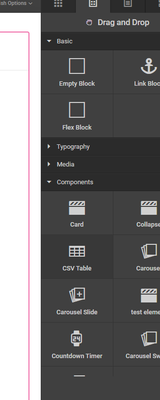 Highlighted Componenets dropdown on the Components tab