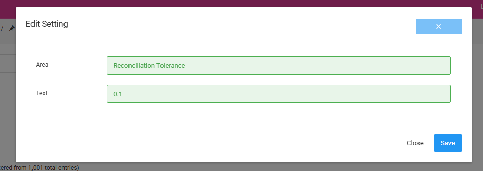 Tolerance Setting